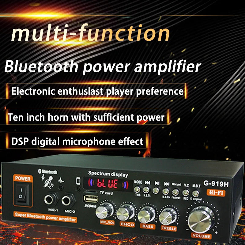 G-919H 1000W Home Power Amplifiers Audio Bluetooth Amplificador Subwoofer Speakers Theater Audio Sound System 220V/110V FM