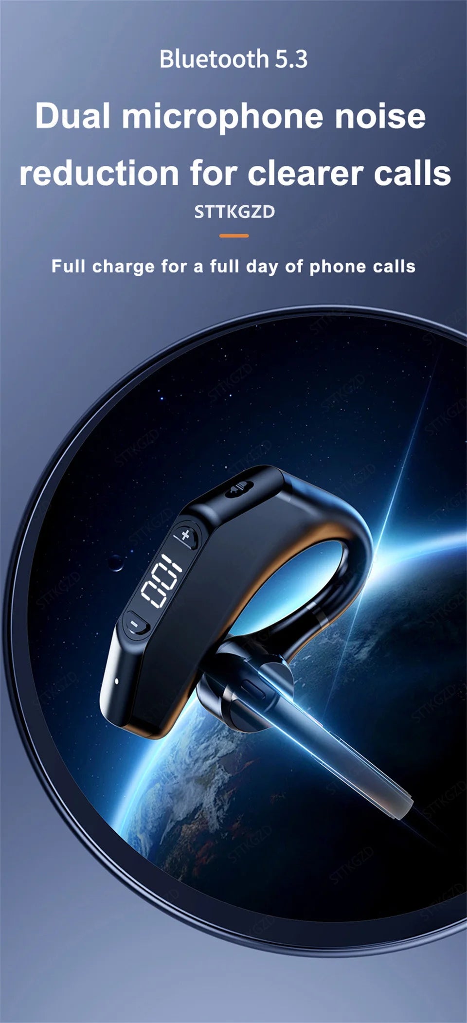 Wireless Headphones With Dual Microphon Bluetooth Earphone ENC Noise Cancelling Hands-free Headset Busines Auriculares Driving
