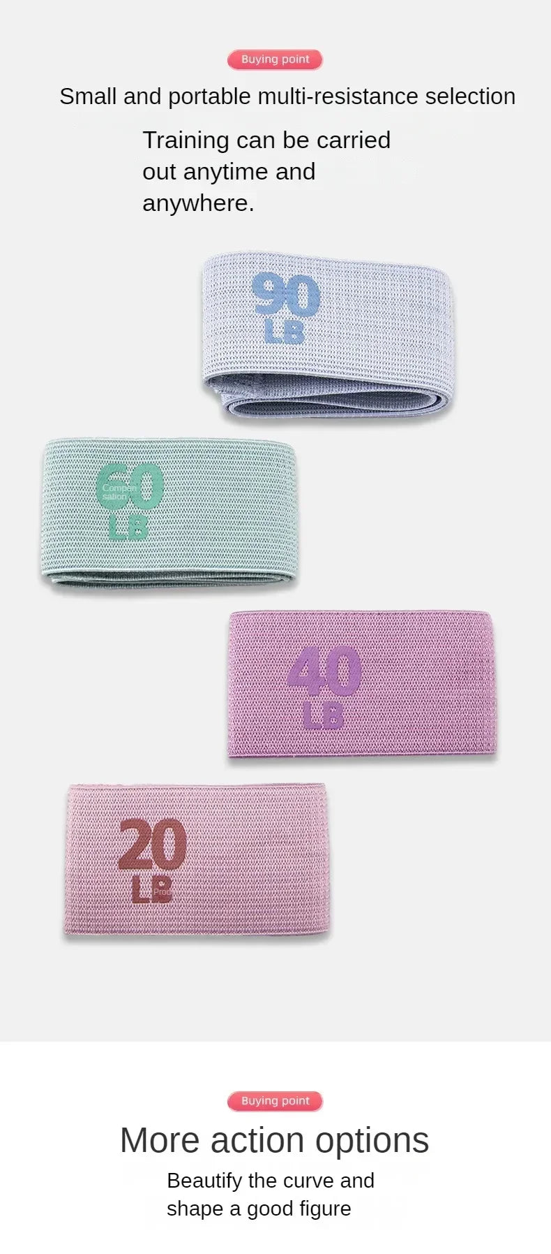 Fabric Elastic Fitness Resistance Bands Yoga Pilates Hip Circle Expander Bands Gym Training Loops Yoga Workout Equipment