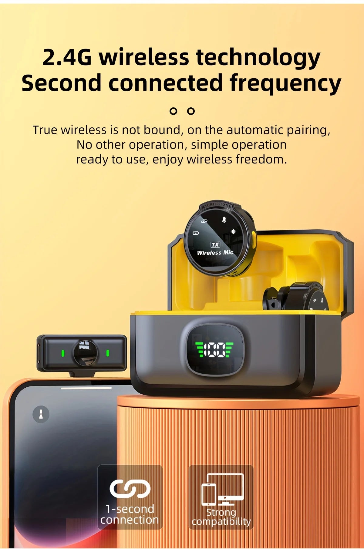 J6 Wireless Lavalier Mics Plug & Play Lapel Miccrophone for Seamless Video Recording, Vlogging, Live Streaming & Interviews