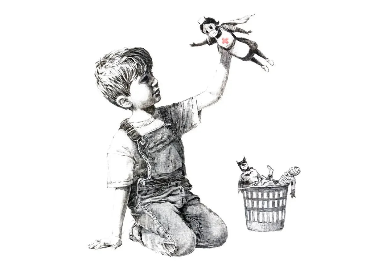 Classic Retro Wall Art Banksy Street Graffiti HD Canvas Print Poster Home Living Room Bedroom Decorative Painting