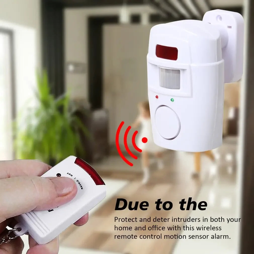 Wireless Motion Sensor Alarm Security Detector Indoor Outdoor Home Security System With Remote Control For House Garage