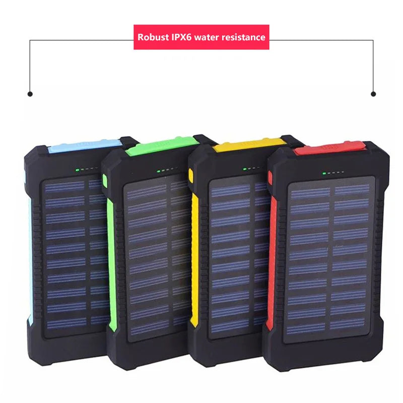 For Phone Camping Powerbanks Dual USB Travel Power Bank 500000mAh Waterproof Outdoor Solar Portable Solar Phone Charger Solar
