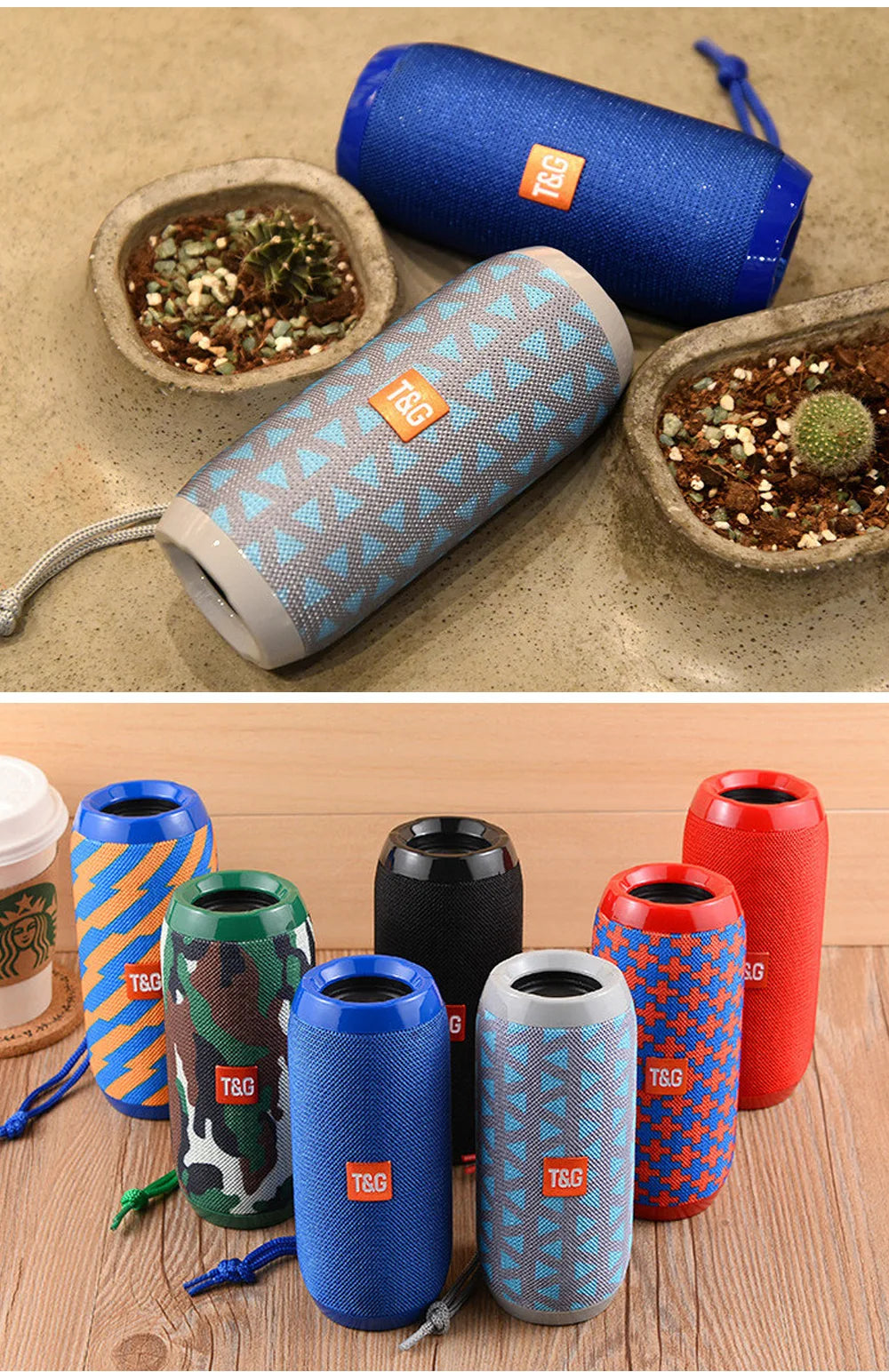 TG117 Bluetooth Speakers Portable Wireless Sound Box  Outdoor Loudspeaker Waterproof Stereo Surround Supports TF Radio