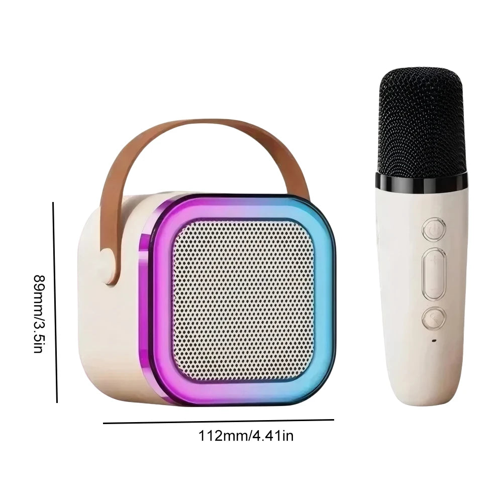 Hot K12 Bluetooth Speaker Portable Home Cute Karaoke Mini Wireless Audio with 1/2 Microphone K Song Family Singing Machine