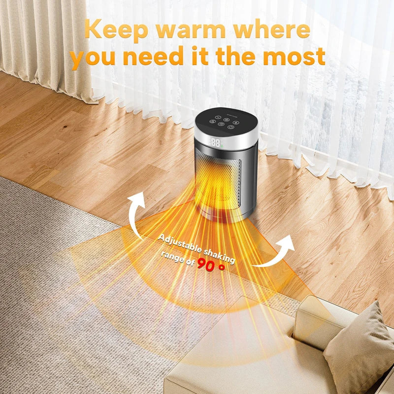 Electric Heater 1500W Space Heater Indoor Energy Saving Hot Air Heater With Remote Control Timer Warmer For Office Home