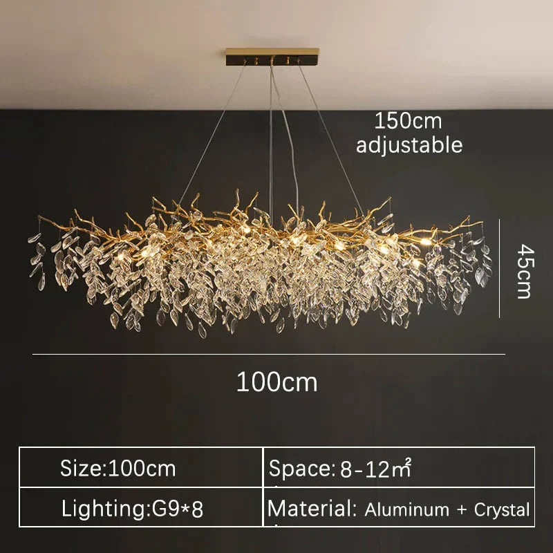 Luxury Modern Ceiling Chandelier Interior Decoration Villa Dining Living Room Crystal Pendant Lamp Home LED Lighting Fixtures