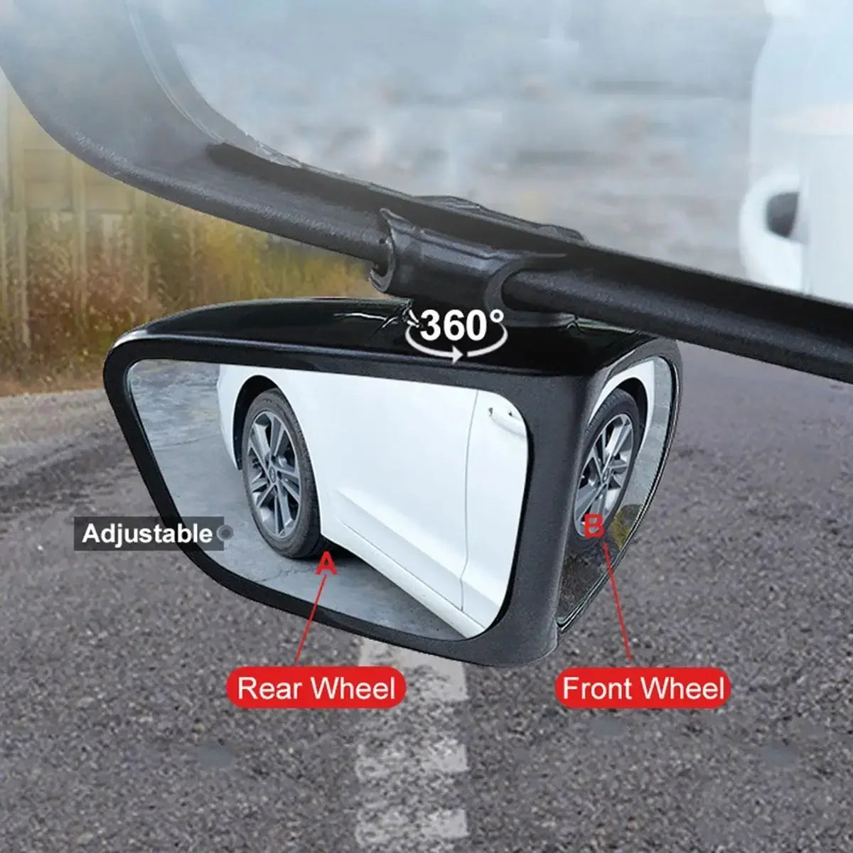 360 Degree Rotatable Side Car Blind Spot Convex Mirror Car Blind Spot Convex Mirror Rearview Parking Safety Auto Exterior Mirror