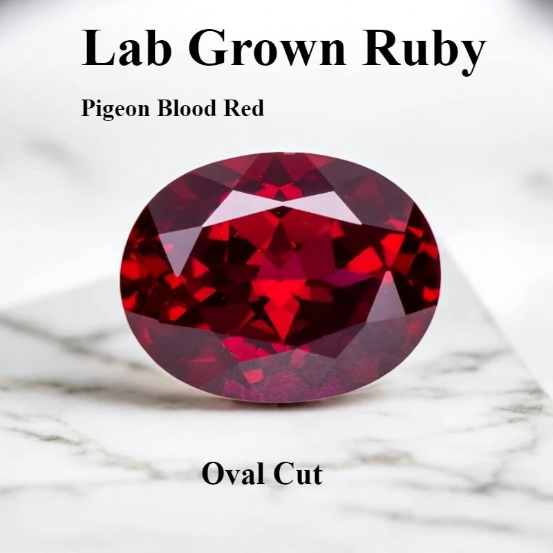 Lab Grown Ruby Various Shape Pigeon Blood Red Charms Gemstone for DIY Jewelry Making Materials Selectable Certificate