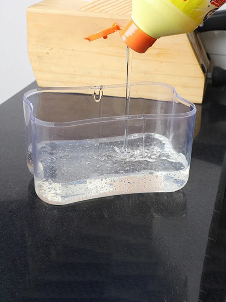 Washing Detergent Press Cleaning Pot Brush Kitchen Style Automatic Liquid Dispenser Dishwashing Brush Pot Tool Soap Dispenser
