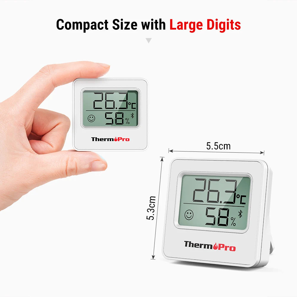 ThermoPro TP357 80M Smart Wireless Digital Thermometer Hygrometer Indoor Mini Room Thermometer Weather Station With Data