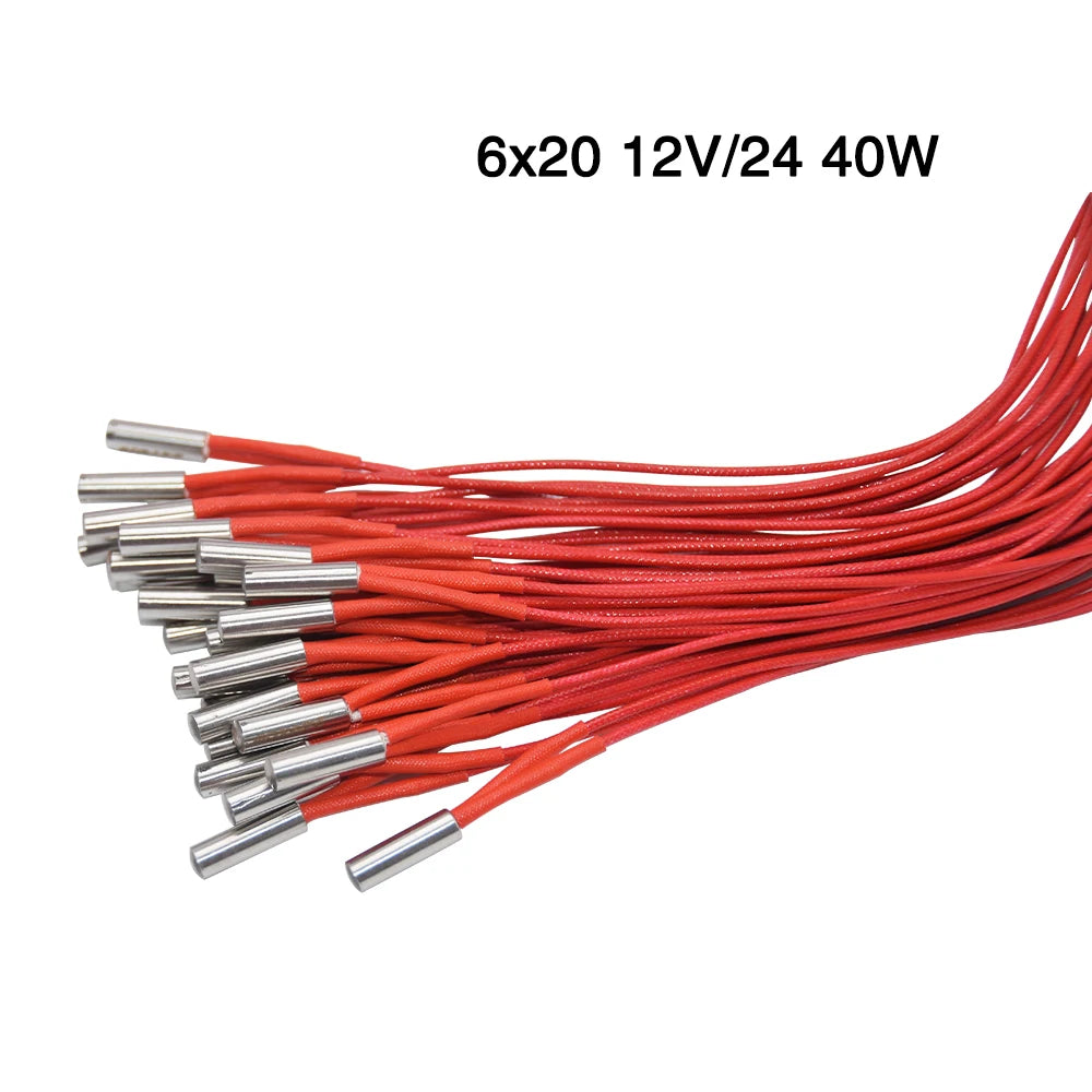 12V/24V 40W Cartridge Heater XH2.54 Thermistor NTC 100K 3950 Wire 1M for Ender 3 CR10 Ender3V2 3D Printer J-Head Hotend