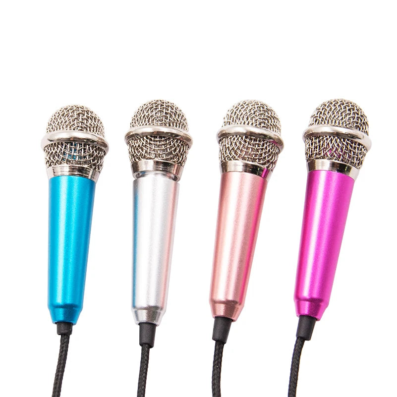 Portable 3.5mm Stereo Studio Mic KTV Karaoke Mini Microphone For Smart Phone Laptop PC Desktop Handheld Audio Microphone
