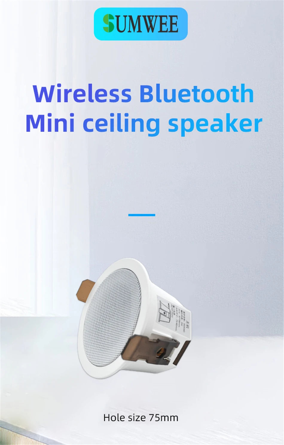MINI Bluetooths Ceiling Speakers Stereo sound Indoor home audio Background music system For Bathroom Kitchen Living room bedroom