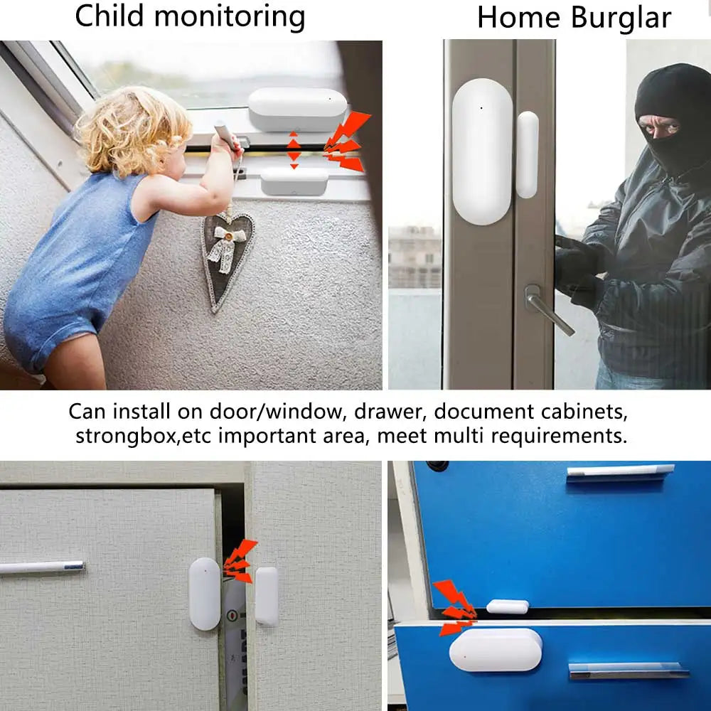 10PCS 433MHz Wireless Door Sensor Smart Alarm Security System Alerts Window Door Connect to Alarm Host PG-103/105/107/108/109
