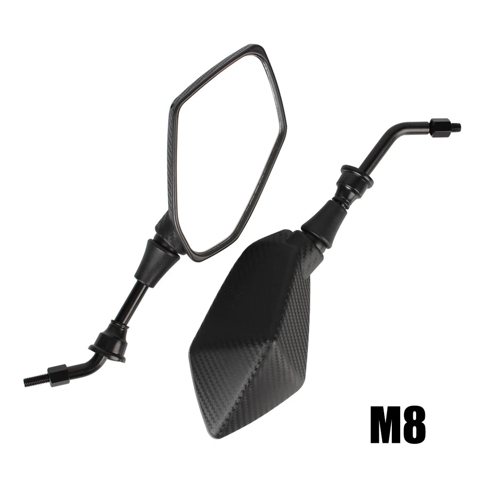 8mm 10mm Back Side Convex Mirror Handle Bar End Side Rearview Mirrors for Scooter E-Bike Motocycle 1 Pair Motorcycle Mirror