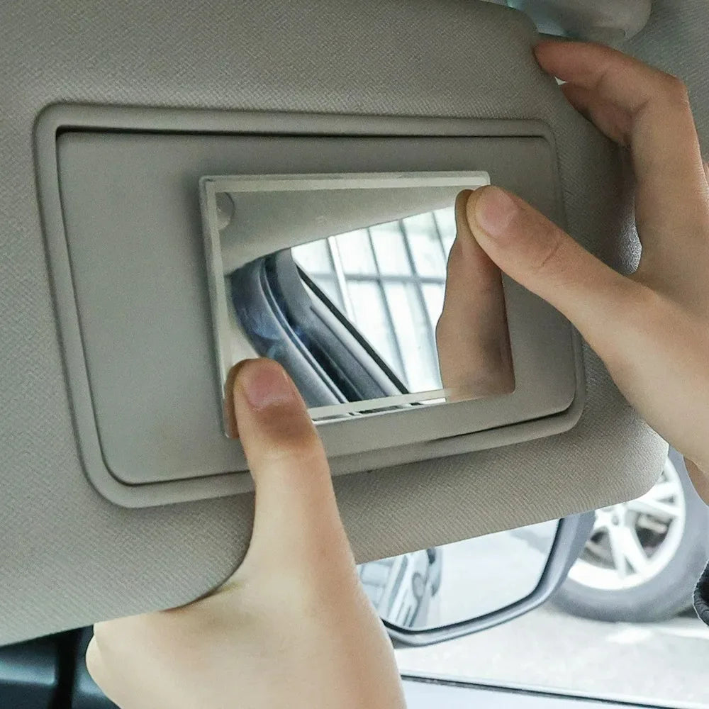 Stainless Steel Car Makeup Mirrors Portable Fall Prevention Automotive Sun Visor HD Polished Mirror Finish for Clear Imaging