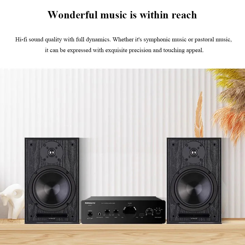 Household 6.5 Inch Bookshelf Speaker 100W*2 Output Power 2 Way HIFI Passive Speaker 2.0 Stereo 1 Inch Silk Film Dome Tweeter