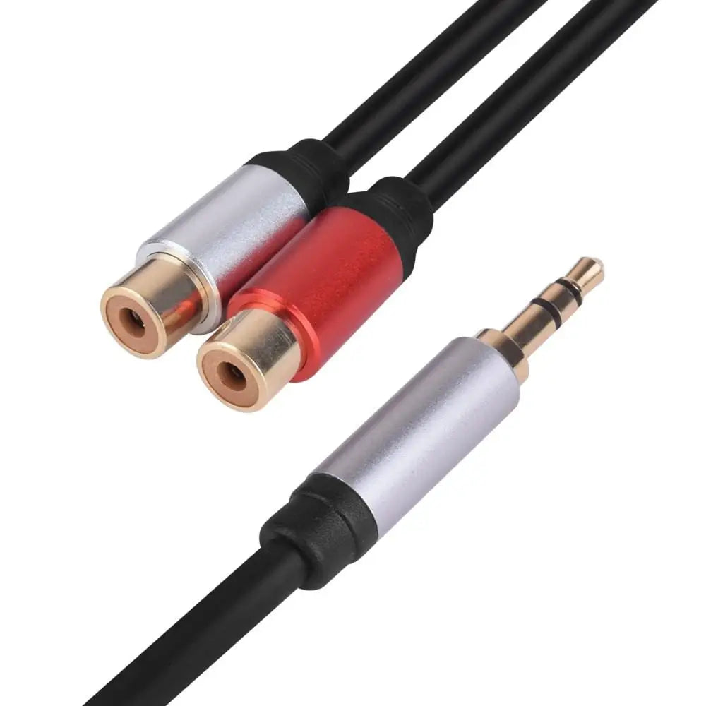 Stereo 3.5mm to Dual RCA Y Splitter Cable 2RCA To 3.5 mm Jack Audio Adapter for Computer Phone Amplifier Speaker Home Theater