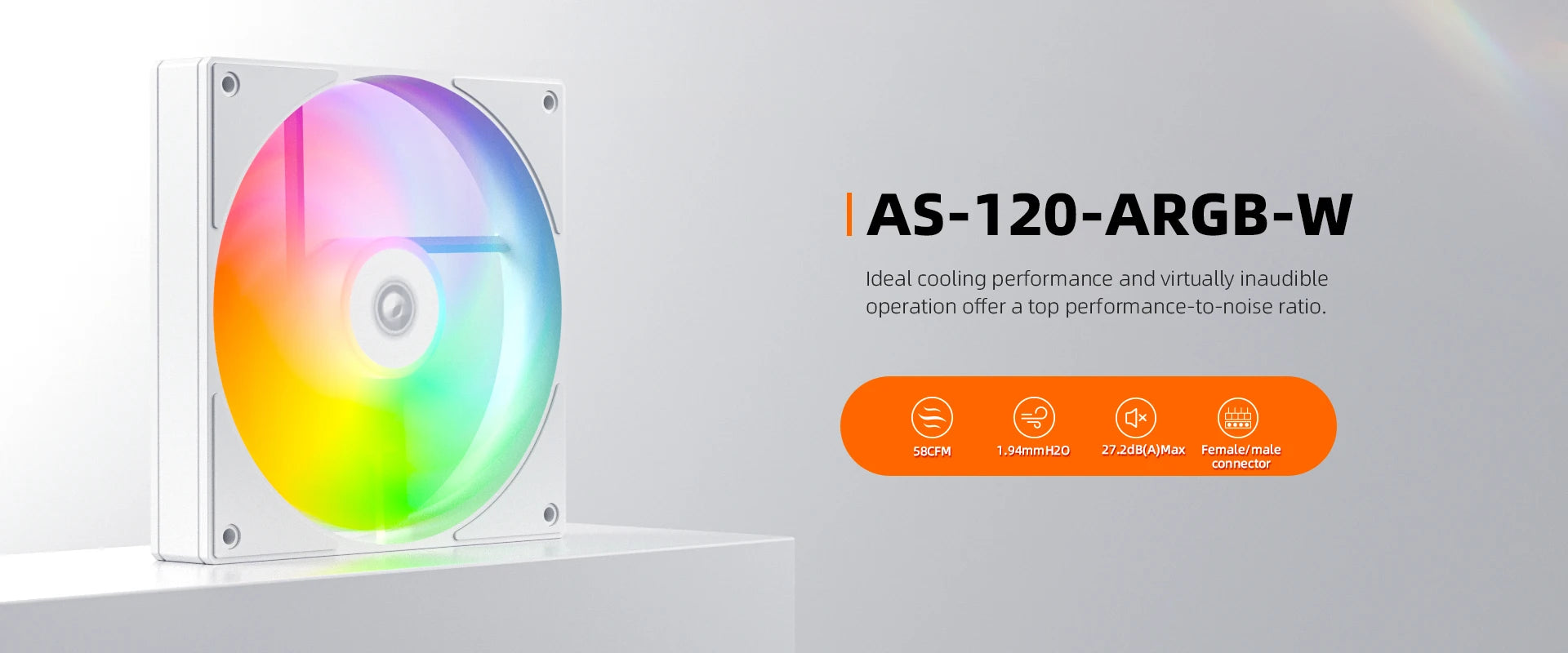 ID-COOLING AS-120-K 120mm High Performance Computer Cooling Fans,Fan Speeds：300- 2000 RPM,Hydraulic Bearing Quiet Long lifespan