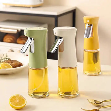 240ml Glass Oil Spray Bottle Atomized Air Fryer Oil Spray Bottle Kitchen Cooking Tool Press Type Air Fryer Spray Oil Bottles