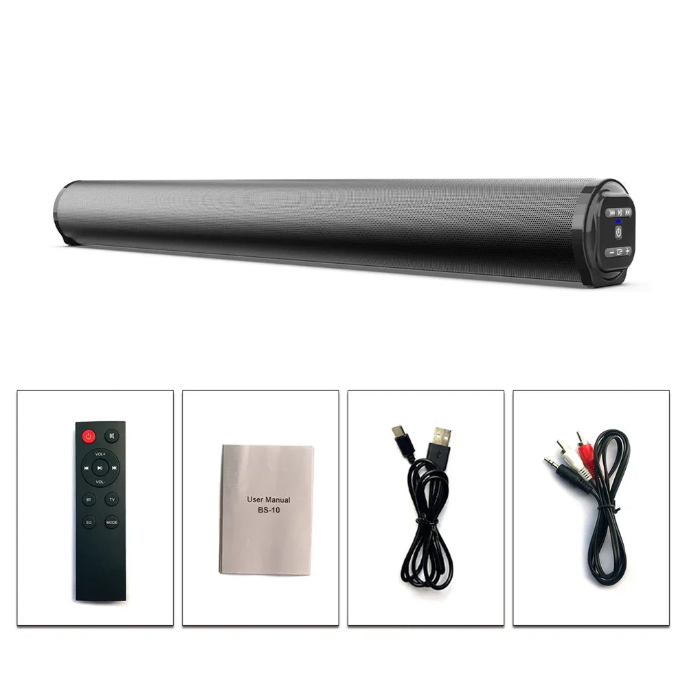 BS-10 Portable Bluetooth Speaker 3D Stereo Surround Desktop Home TV Computer Outdoor Ultra Power Sound TV Projector Subwoofer