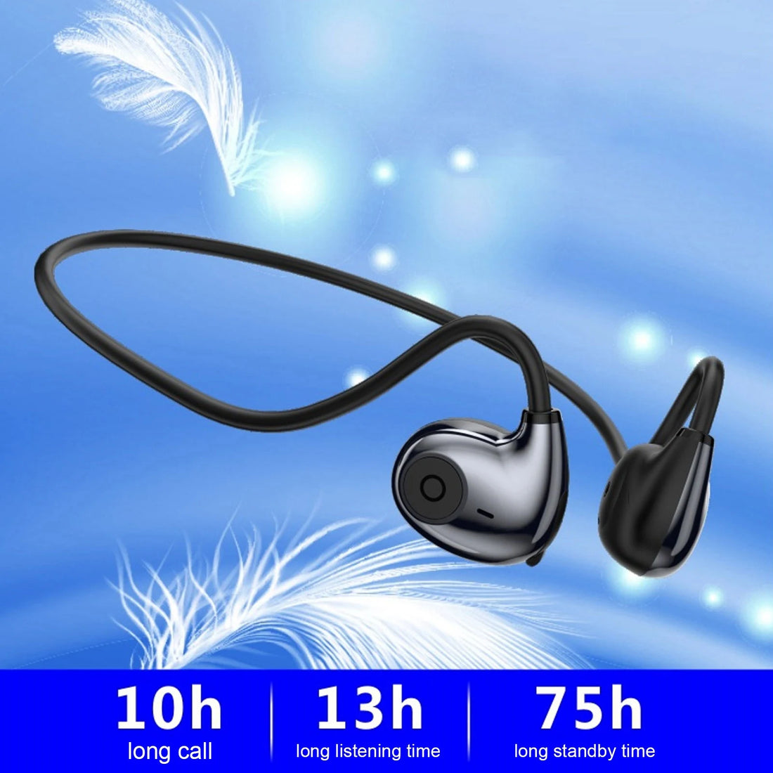 Bluetooth 5.2 Headphones Ergonomic HiFi Sound Air Conduction Headphones Lightweight HD Call Waterproof Open Ear for Outdoor