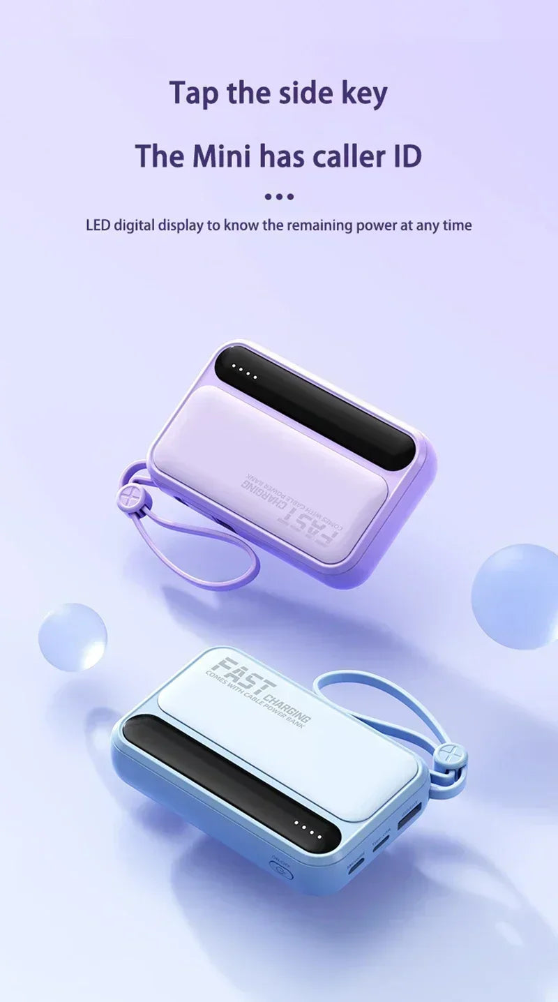 500000mAh Power Bank Large Capacity Built 4 In1 Cables Intelligent Digital Display Portable Battery For iPhone Huawei