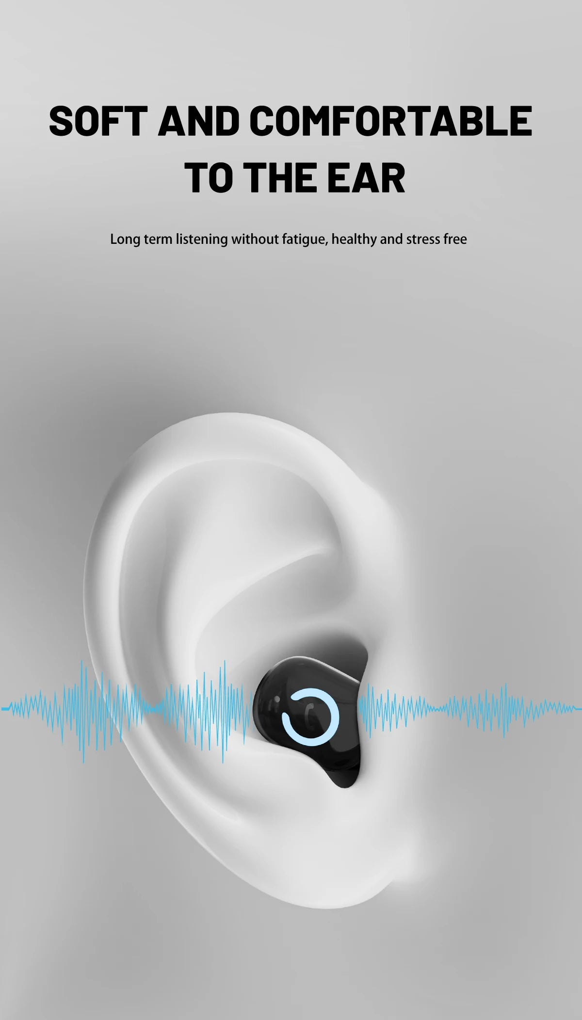 Wireless Headphones Bluetooth Earphones With Mic Headset Single Ear Waterproof Earbuds for Left and Right Ear Wear Ear-Mounted