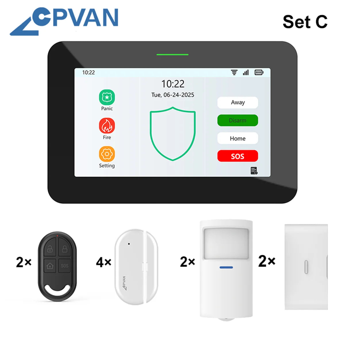 CPVAN Tuya smart Home Alarm System Wireless WiFi 4G 7 inch panel for Home burglar Security Protection Alarm Kit DIY Accessories