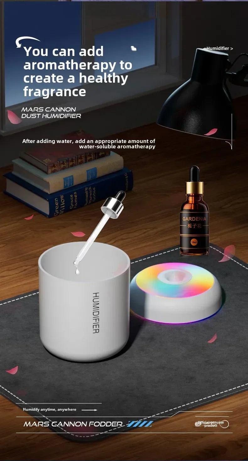 Car Mini Air Humidifier 180ML USB Electric Aroma Diffuser Essential Oil Purifier Aromatherapy Mist Maker Lights For Home Bedroom