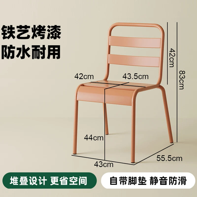 Outdoor Iron Leisure Chairs, Garden Courtyard Dining Chairs, Balcony Homestay Clubs, Villas, Courtyard Dining Tables and Chairs
