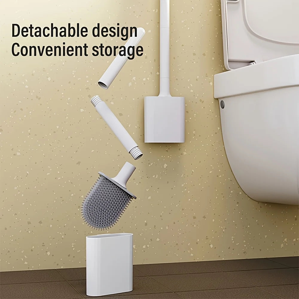 1pc Household Toilet Brush, Wall-Mounted Bathroom Cleaning Brush, No Electricity Required, Bathroom Accessories Cleaning Tool