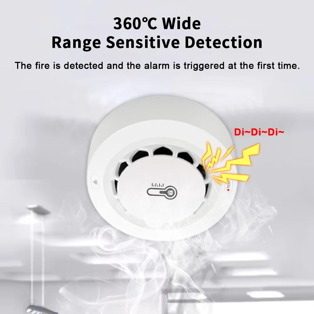 Tuya Zigbee Fire Alarm Detector Smoke Sensor Home Security Alarm for Home Security Should Work with Tuya Zigbee Hub
