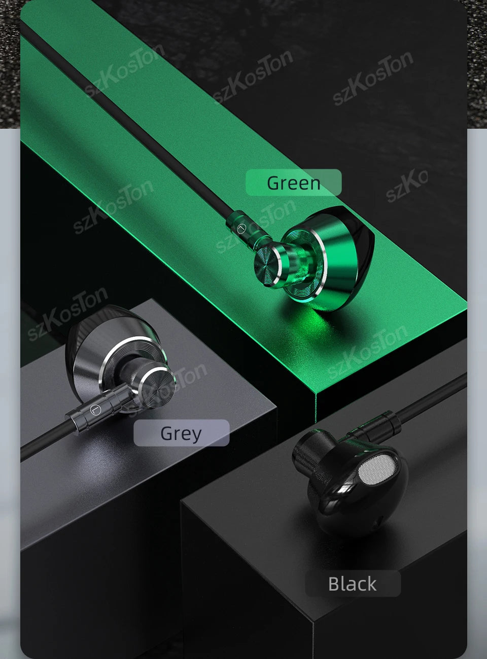 Wired HiFi Headphones with Mini Condenser Microphone Bass Dynamic Earphone Noise-Cancelling Headset for Sports Music Karaoke