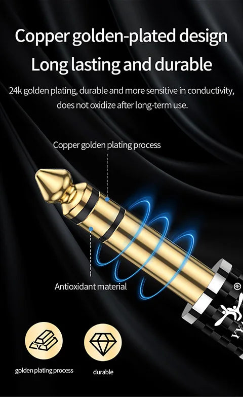 YYAUDIO 6.5mm Male to 3.5mm Female Stereo Audio Adapter for Headphones, Amplifiers and Guitars
