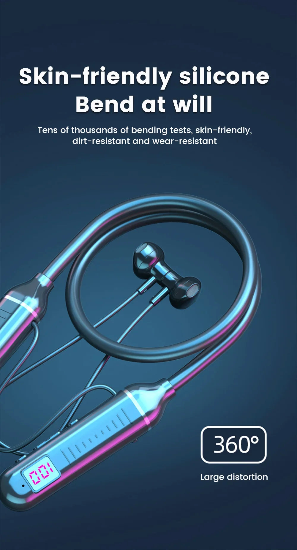 HyperWave 5.3 Wireless Neckband Gaming Earphones - LED-powered sound