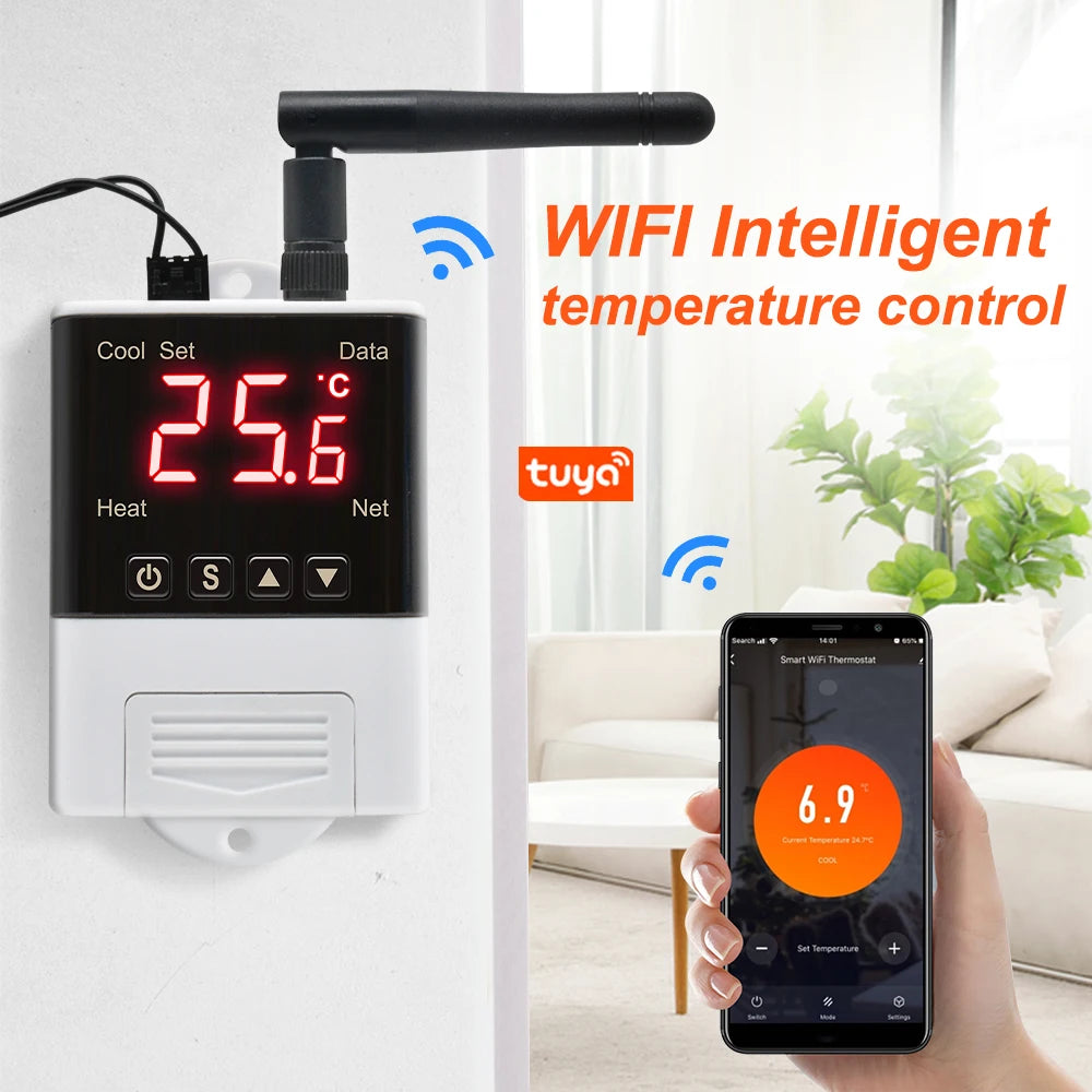 AC110V-220V DTC1201 Wifi Thermostat Humidistat Digital Temperature Humidity Controller Regulator  NTC Thermoregulator
