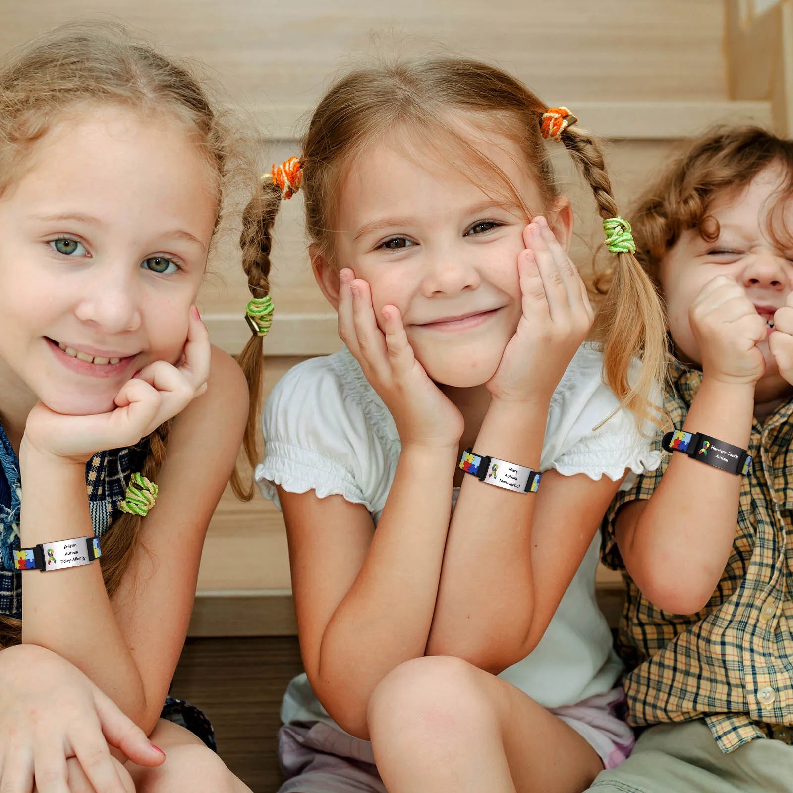 Personalized Autism Medical Alert ID Bracelet, Custom Engraved Emergency Silcone Wristband for little Girls Boys ( 0-7 years)