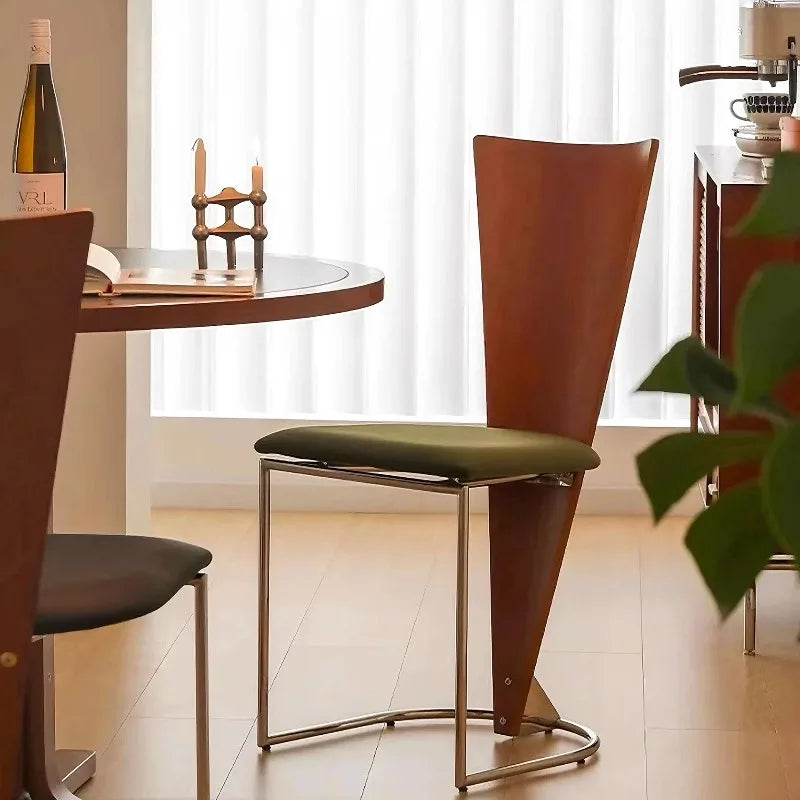 Mid-Century Bauhaus Style Retro Designer Dining Chair Solid Wood Backrest Chair For Living Room Home