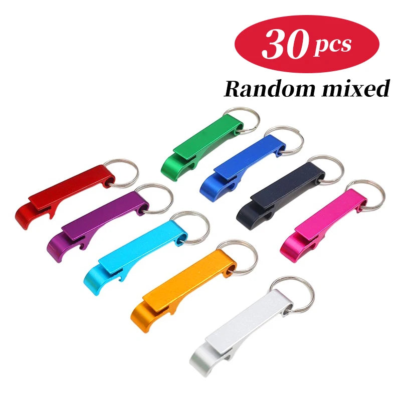 10-100PCS Custom Keychain Personalized Bottle Opener Customized Key Ring Mini Beer Can Kitchen Bar Tools Accessories Gift