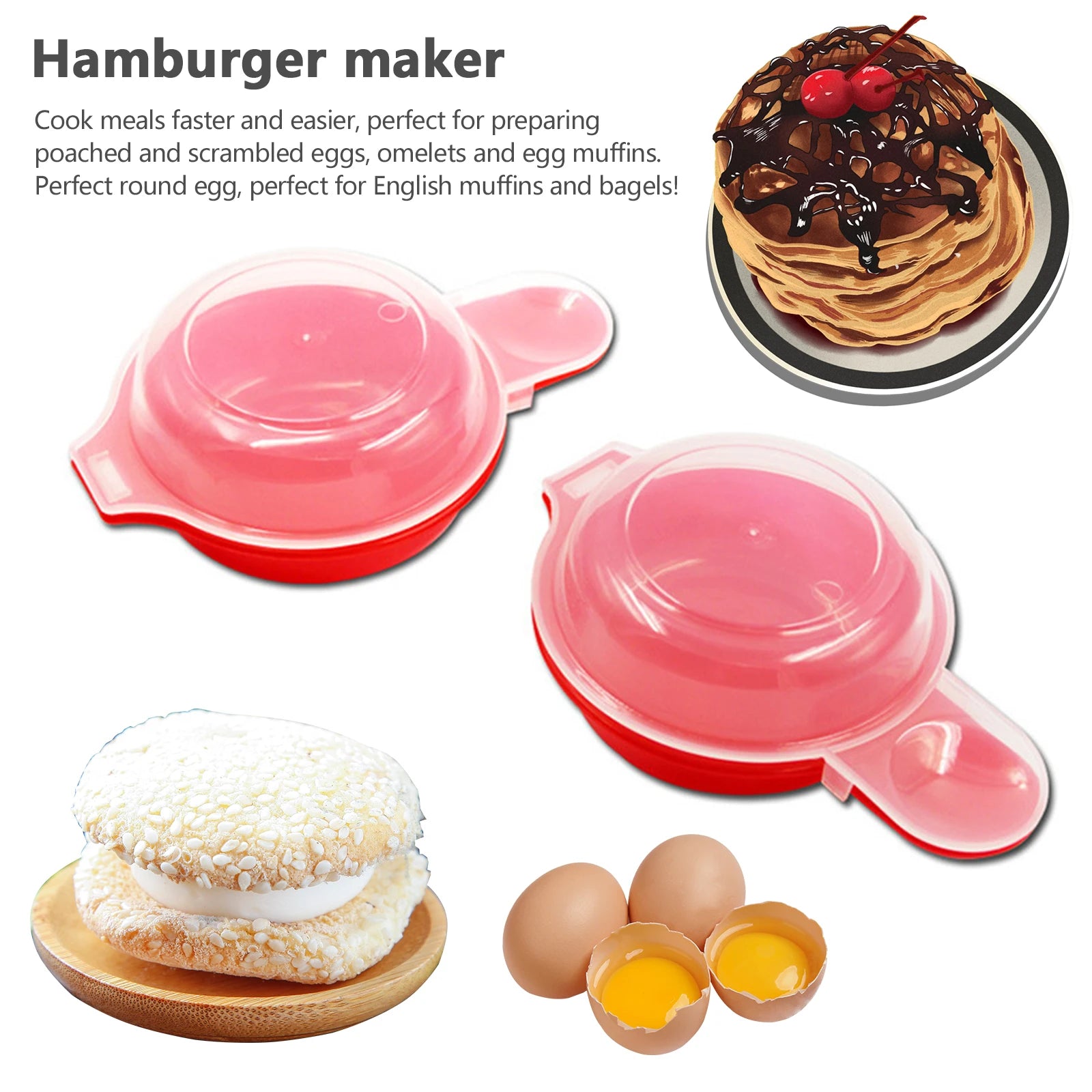 2pcs/set Microwave Oven Egg Cooker 1 Minute Fast Microwave Cheese Eggs Cooker PP Easy Use Home Kitchen Cooking Tool