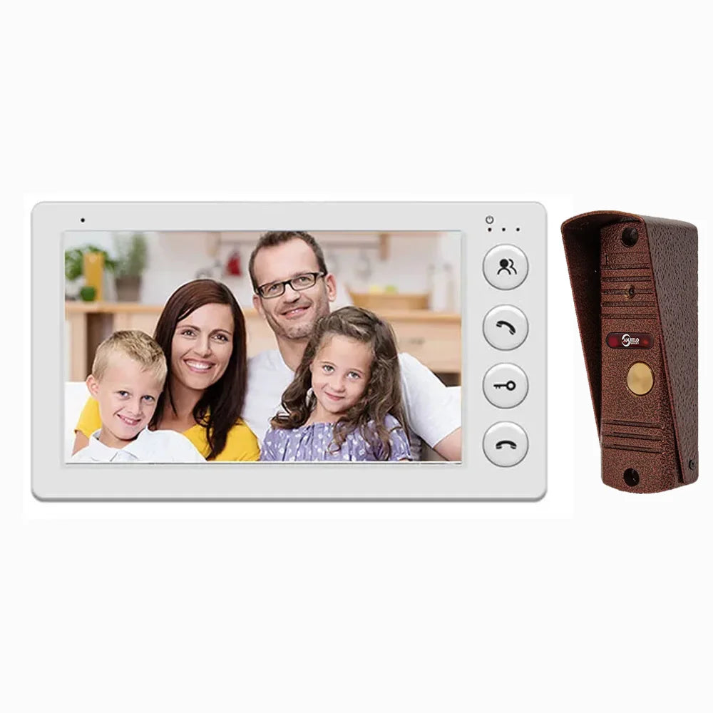 ANJIELO7Inch Video Intercom System Outdoor Metal Doorbell Waterproof Cold ResistanVideo Door Phone Home Night Vision Lock Unlock