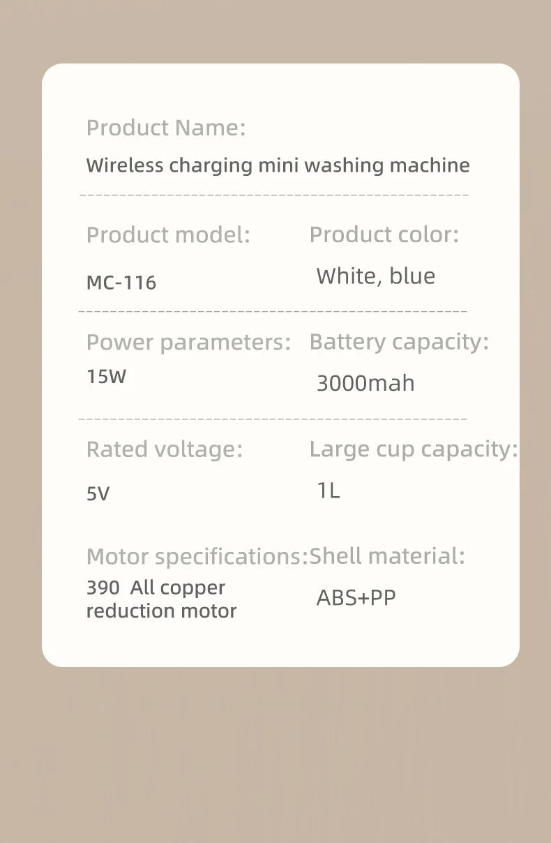 Mini Washing Machine Household Electric Washing Cup Underwear Socks Small Wireless Charging Washing Machine