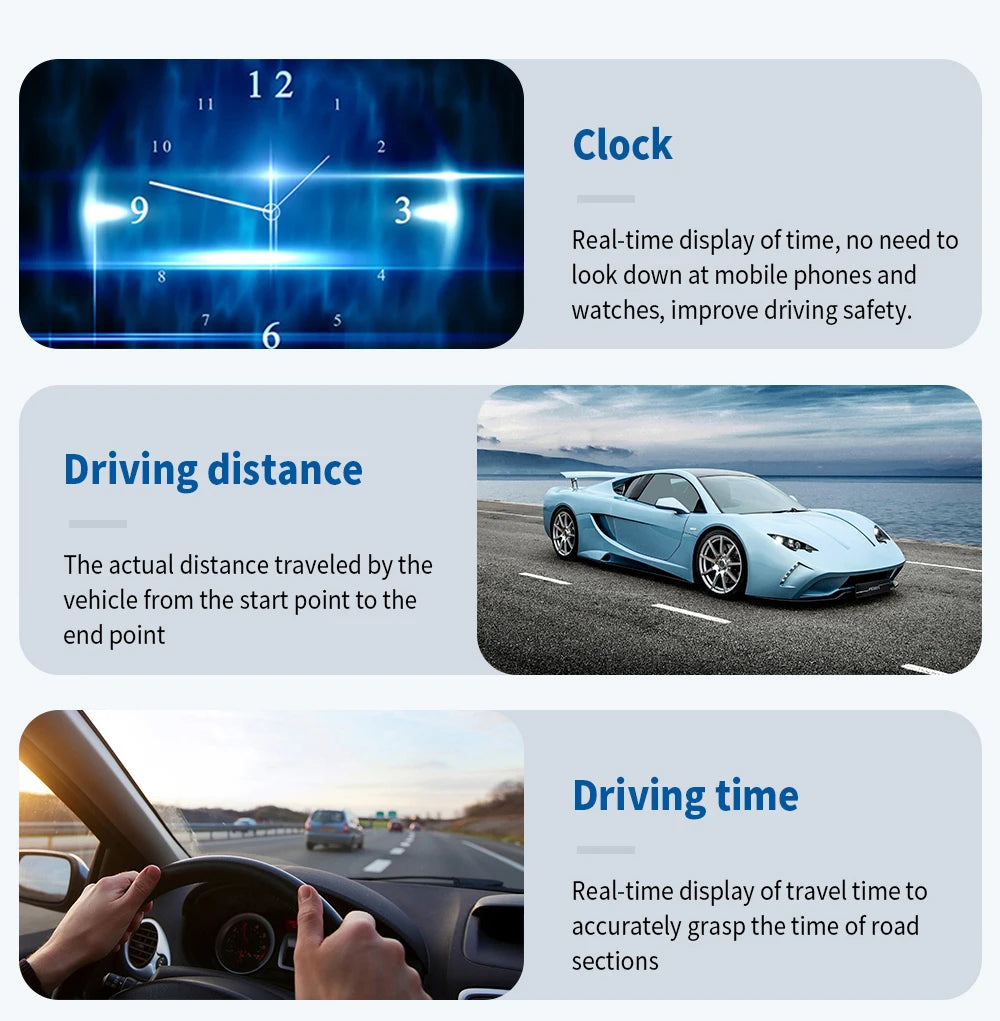 Car OBD/GPS B3 G3 Head Up Display Digital Speedometer Multifunctional HUD Display With Alarm Function Car Auto Accessories