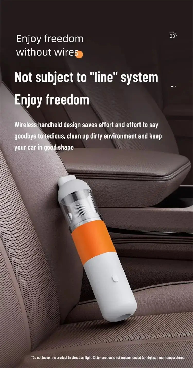Powerful Car Vacuum Cleaner High Suction Mini Wireless Handheld Cyclonic Vacuum Dust Catcher Home Car Wet Dry Rechargeable