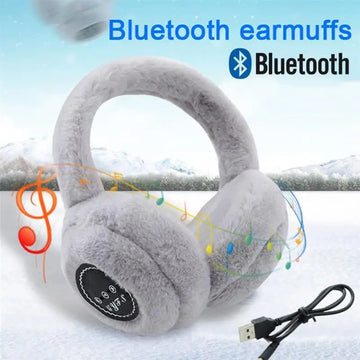 Winter Outdoor Plush Earmuffs Bluetooth Wireless Cute Warm Fur Headphones Earphones Solid Color Stereo Wireless Headset