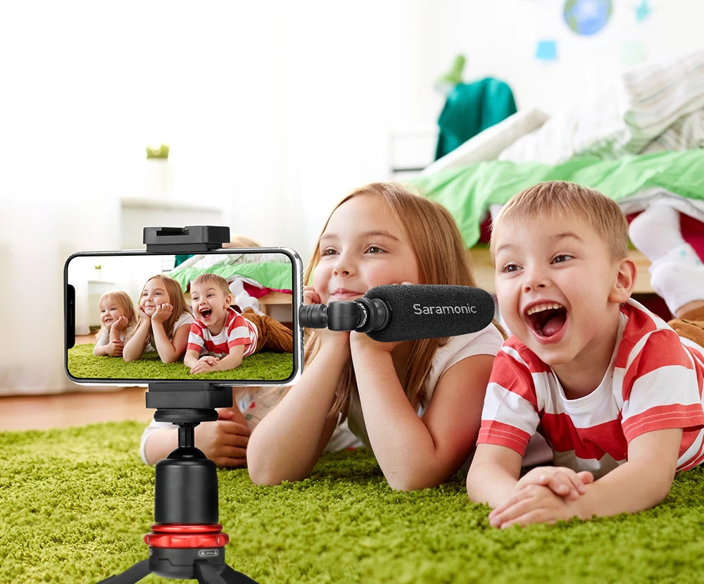 Saramonic SmartMic5 Mini Condenser Plug and Play Microphone for iPhone Android PC Computer DSLR Cameras Streaming YouTube Vlog
