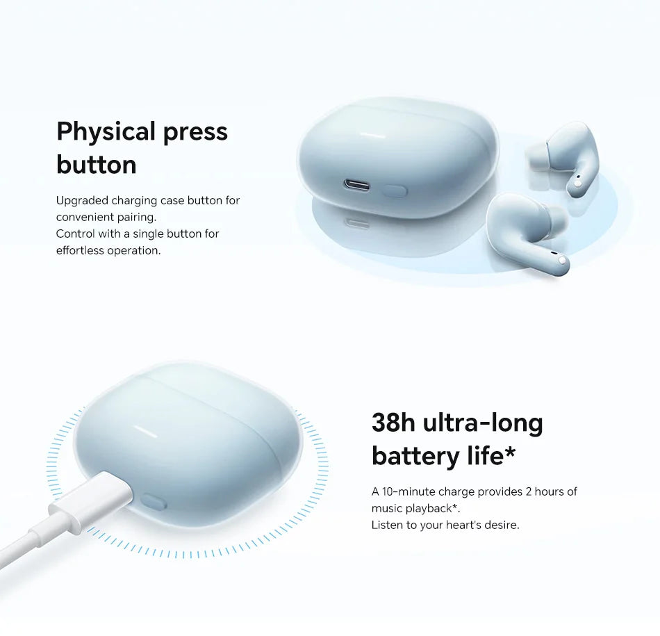 Original Xiaomi Redmi Buds 6 Lite Edition Wireless Bluetooth Earbuds In ear Call Noise Cancellation Long Battery Life