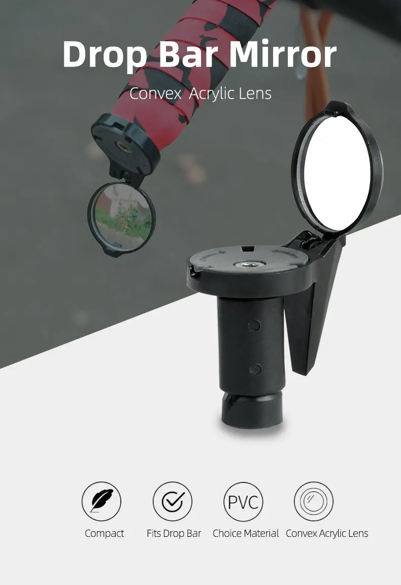 DOMEN Bicycle RearView HD Convex 360° Rotate Mirrors Handlebar End Mirror  MTB Road Bike Handlebar Mirrors Bike Accessories